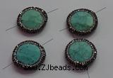 NGC7531 24mm faceted coin turquoise connectors wholesale