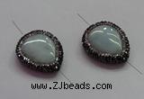 NGC7537 22*30mm flat teardrop quartz connectors wholesale