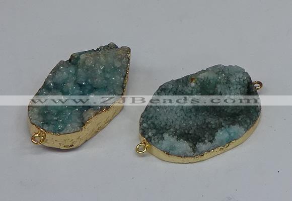 NGC8005 30*40mm - 35*45mm freeform druzy agate connectors