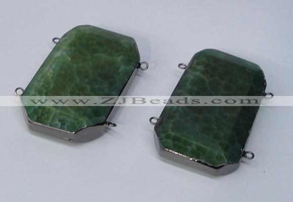 NGC972 35*55mm faceted octagonal agate connectors wholesale