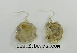 NGE101 20*25mm - 25*30mm freeform druzy agate gemstone earrings