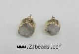 NGE114 12mm - 14mm freeform druzy quartz gemstone earrings