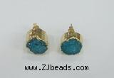 NGE115 12mm - 14mm freeform druzy quartz gemstone earrings