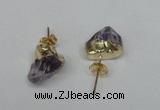 NGE12 8*12mm - 10*15mm faceted nuggets amethyst earrings wholesale