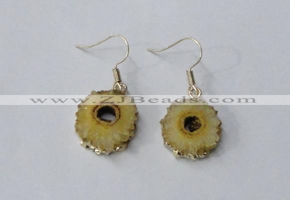 NGE121 8*12mm - 12*16mm freeform druzy agate gemstone earrings
