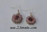 NGE123 8*12mm - 12*16mm freeform druzy agate gemstone earrings