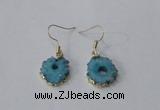 NGE124 8*12mm - 12*16mm freeform druzy agate gemstone earrings