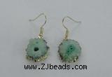 NGE125 8*12mm - 12*16mm freeform druzy agate gemstone earrings