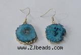 NGE132 18*20mm - 20*25mm freeform druzy agate gemstone earrings