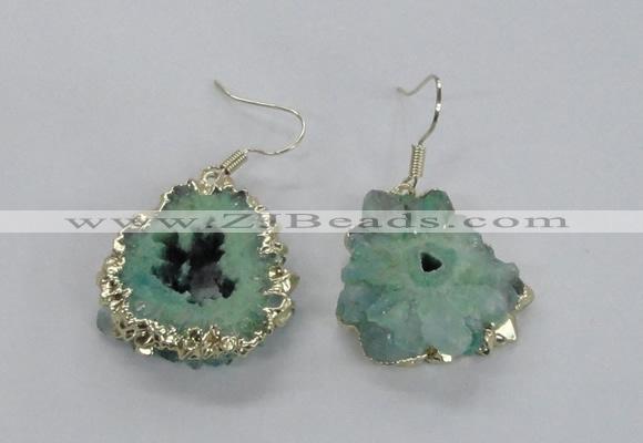 NGE133 18*20mm - 20*25mm freeform druzy agate gemstone earrings