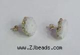 NGE138 12*14mm - 15*18mm freeform druzy agate gemstone earrings