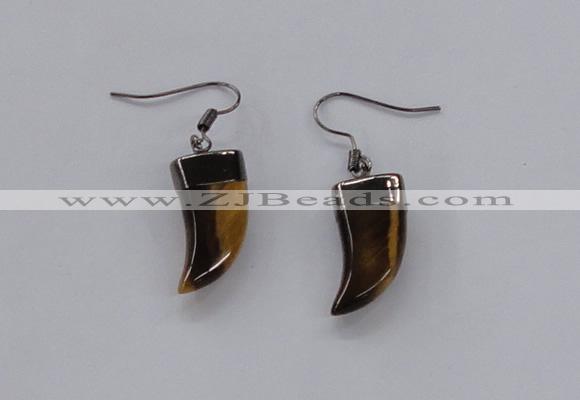 NGE153 11*20mm – 11*22mm oxhorn tiger eye gemstone earrings