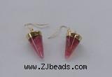 NGE155 11*20mm – 12*22mm cone agate gemstone earrings wholesale