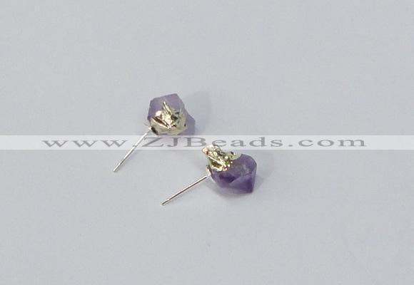 NGE164 4*6mm – 5*8mm freeform lavender amethyst earrings