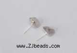 NGE166 4*6mm – 5*8mm freeform rose quartz gemstone earrings