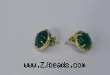 NGE185 12mm flat round agate gemstone earrings wholesale