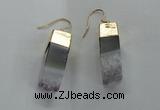 NGE20 10*25mm - 10*30mm freeform druzy amethyst earrings wholesale