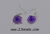 NGE207 18*20mm - 20*25mm freeform druzy agate gemstone earrings