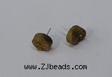 NGE222 12mm coin druzy agate gemstone earrings wholesale