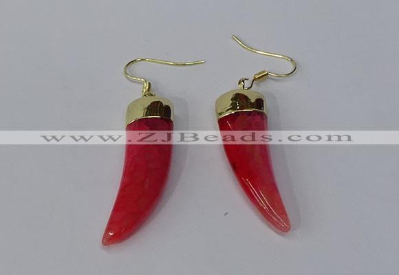 NGE229 10*40mm - 12*45mm oxhorn agate gemstone earrings wholesale