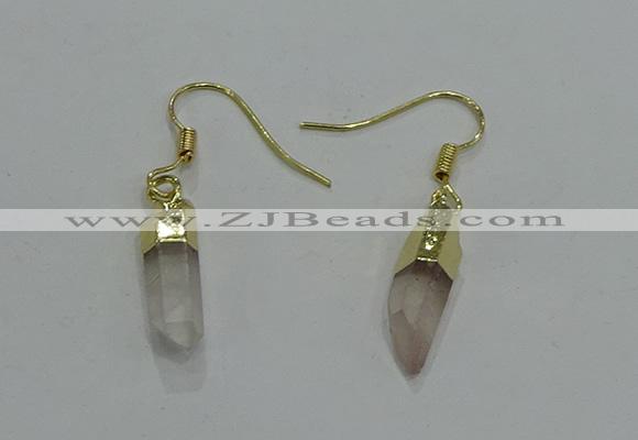 NGE250 5*16mm - 5*18mm sticks white crystal gemstone earrings