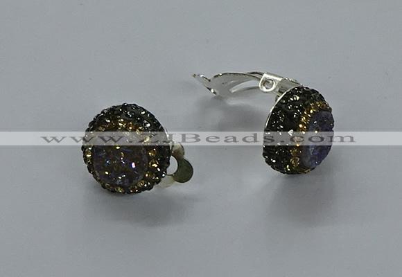 NGE286 15mm - 16mm coin plated druzy agate earrings wholeasle