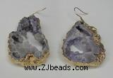 NGE29 30*35mm - 35*40mm freeform plated druzy agate earrings