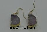 NGE321 10*14mm - 12*16mm freeform druzy agate gemstone earrings