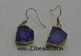 NGE322 10*14mm - 12*16mm freeform druzy agate gemstone earrings