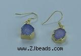 NGE332 9mm - 11mm freeform druzy agate earrings wholesale