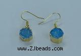 NGE334 9mm - 11mm freeform druzy agate earrings wholesale