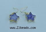 NGE347 14mm - 16mm star druzy agate earrings wholesale