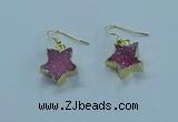 NGE348 14mm - 16mm star druzy agate earrings wholesale