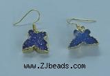 NGE355 10*14mm - 12*16mm butterfly druzy agate earrings wholesale