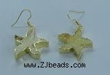 NGE389 20mm - 22mm starfish druzy agate earrings wholesale