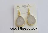 NGE400 15*20mm teardrop druzy agate gemstone earrings wholesale