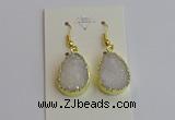 NGE401 15*20mm teardrop AB-color druzy agate gemstone earrings