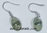 NGE420 10*14mm teardrop green rutilated quartz earrings earrings wholesale