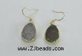 NGE45 12*15mm - 13*18mm teardrop druzy agate earrings