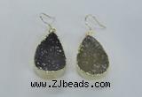 NGE47 20*28mm - 22*30mm teardrop druzy agate earrings