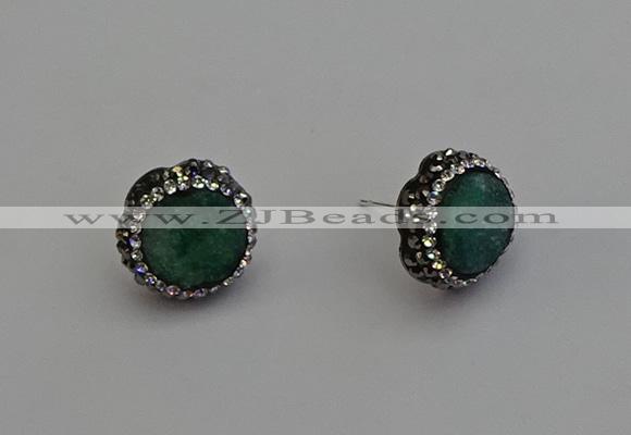 NGE5019 12mm freeform druzy agate gemstone earrings wholesale