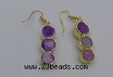 NGE5043 10*30mm - 10*32mm druzy agate gemstone earrings wholesale