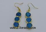 NGE5045 10*30mm - 10*32mm druzy agate gemstone earrings wholesale