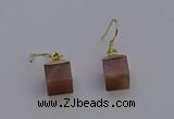 NGE5094 10*15mm cube moonstone gemstone earrings wholesale