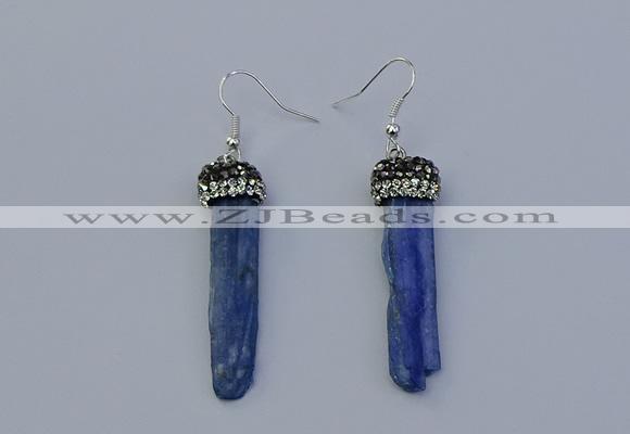 NGE5100 10*35mm - 15*45mm freeform blue kyanite earrings