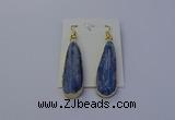 NGE5105 13*40mm flat teardrop blue kyanite earrings wholesale