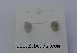 NGE5109 5*8mm freeform plated druzy quartz earrings wholesale