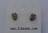 NGE5113 5*8mm freeform plated druzy quartz earrings wholesale