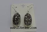 NGE5121 10*22mm - 12*25mm freeform plated druzy quartz earrings