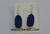 NGE5125 10*22mm - 12*25mm freeform plated druzy quartz earrings